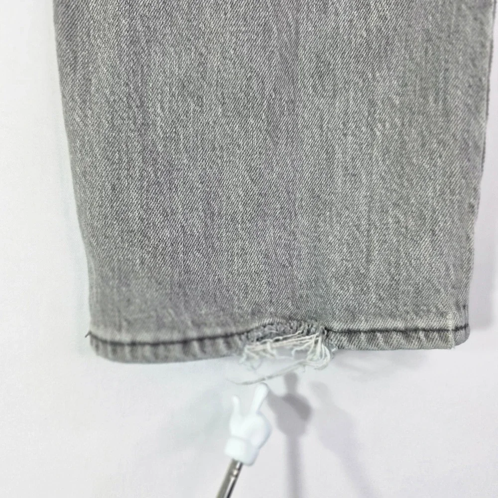 Levis 501 Original Fit Grey Button Fly Straight Leg Denim Jeans Mens 34x31